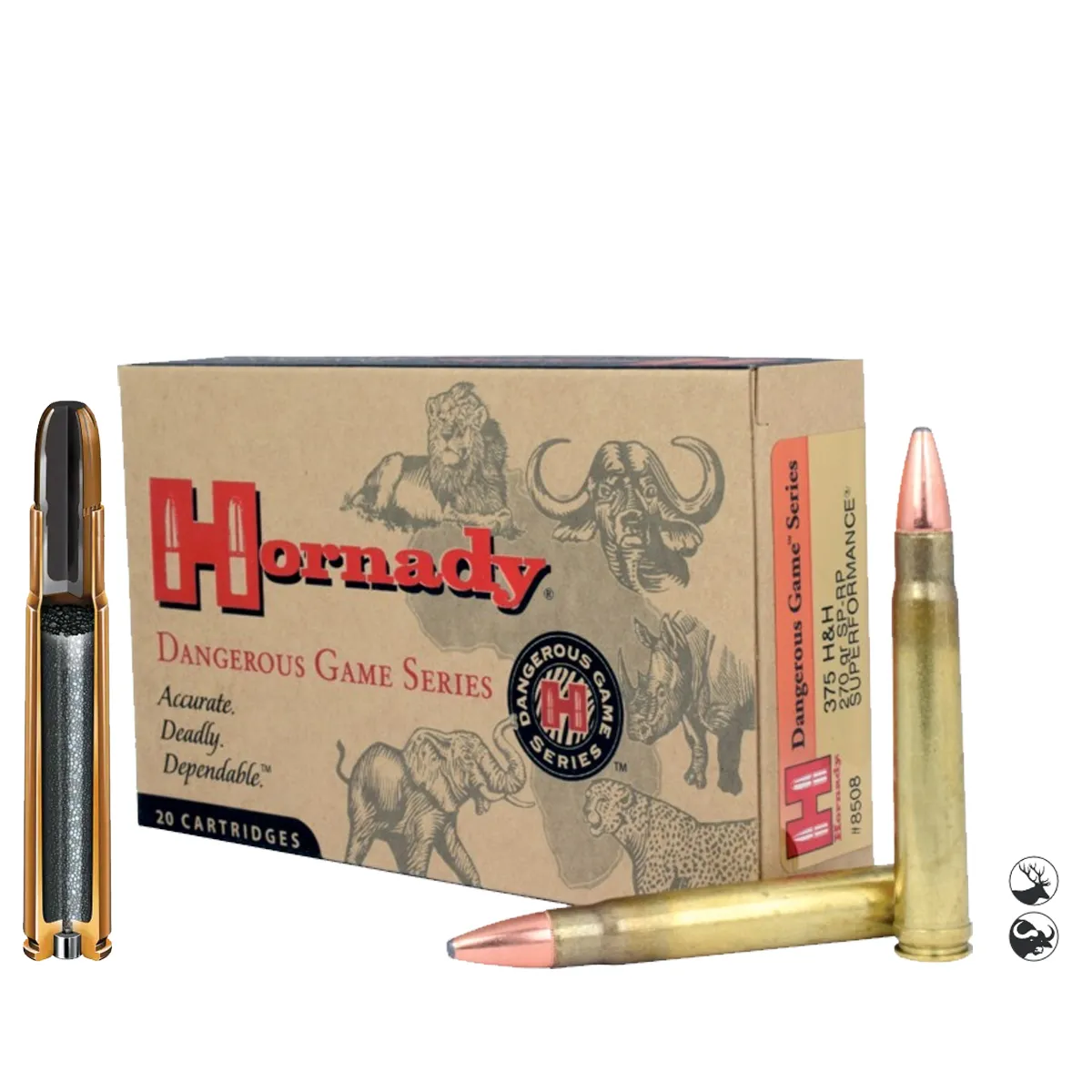Muniție Hornady 375 H&H 270 gr SP-RP Superformance