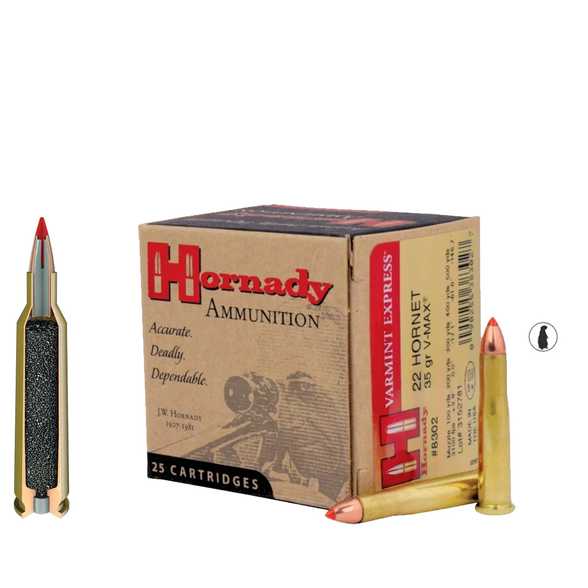 Muniție Hornady 22 Hornet 35 gr V-MAX