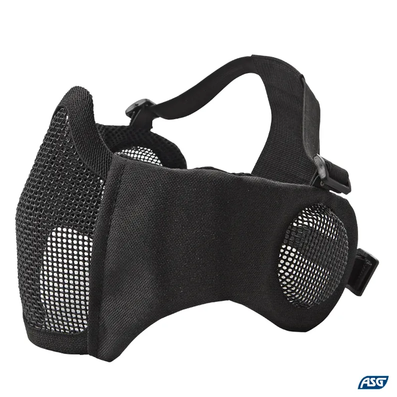 Masca din metal negru ASG, protectie si pentru urechi