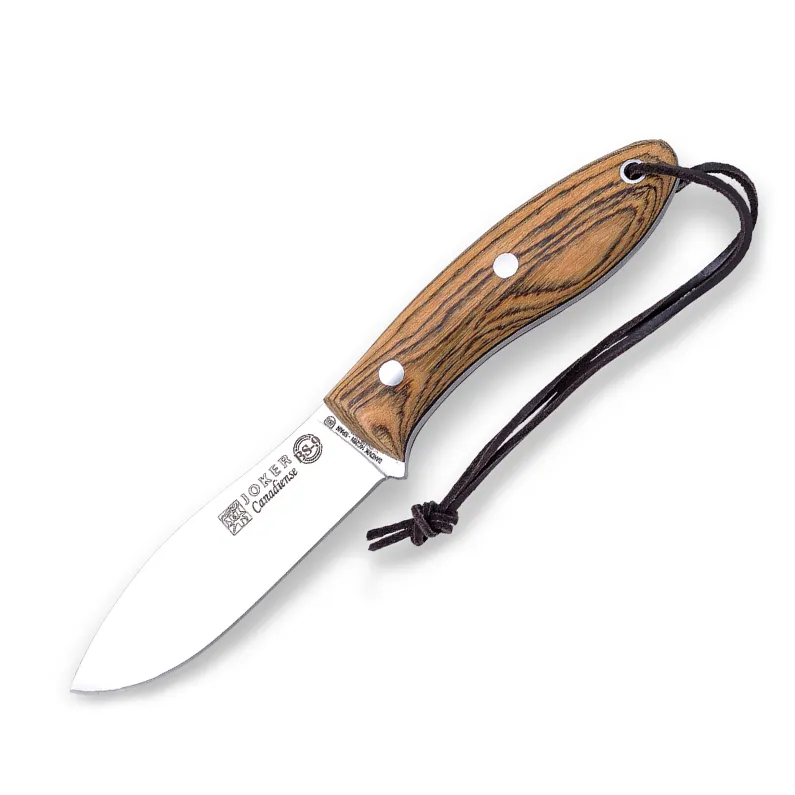 Cutit Joker CB114 Canadiense cu maner din lemn cu husa din piele, lama 10.5 cm