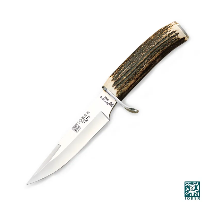 Cutit Joker CC38 Tigre, maner din corn de cerb, lama 14.5 cm