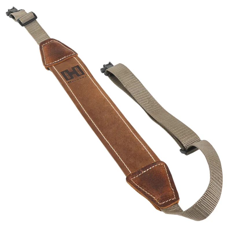 Curea arma Hornady din piele si textil maro cu latimea de 5,0 cm cu suport curea, captusit neopren