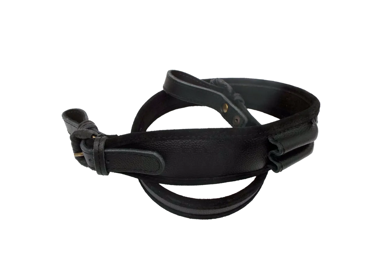 CUREA PIELE CARABINA LUXORY NEAGRA 2 POSTURI