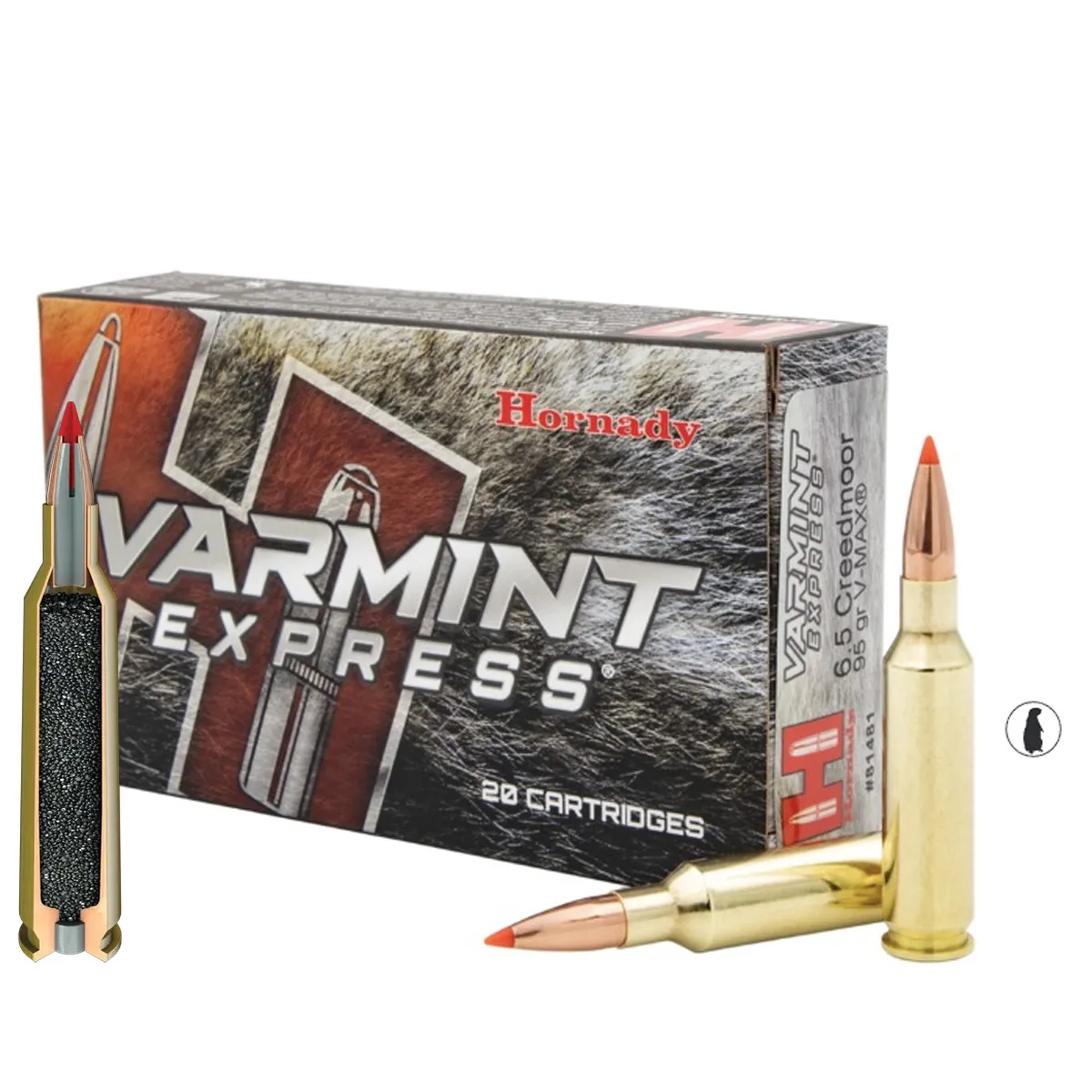Muniție Hornady 6.5 Creedmoor 95 gr V-MAX Varmint Express