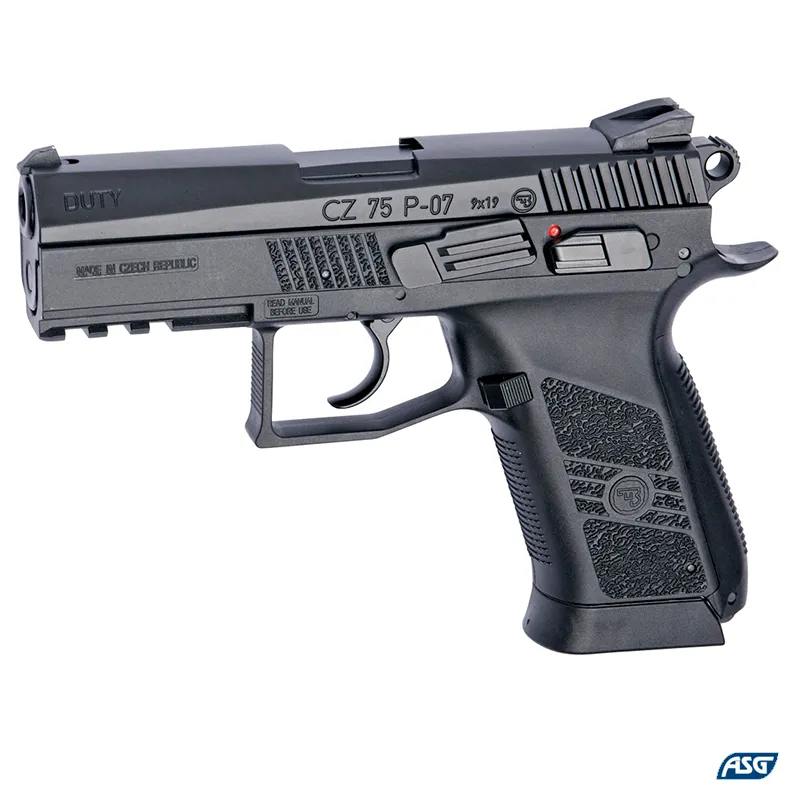 Replica pistol airsoft ASG CZ 75 P-07 Duty, MS/PF, Gas Blowback, Hop-up adjustabil, CO2, 1.4 J.