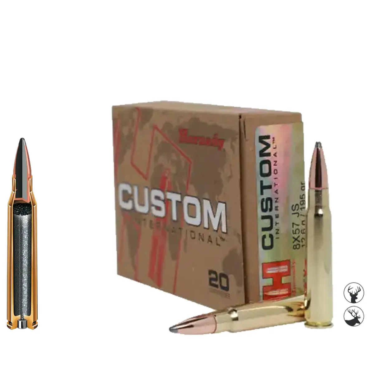 Muniție Hornady 8x57 JS 195 gr SP Custom International