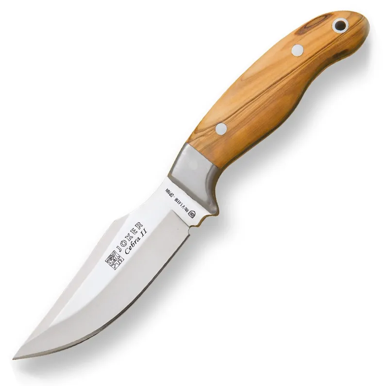 Cutit Joker CO40 Cebra cu maner din lemn de maslin, toc piele, lama 11 cm