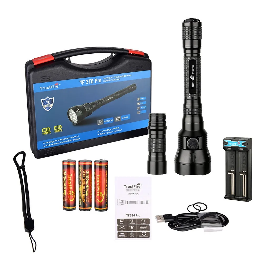 SET LANTERNĂ CU LED ȘI ACUMULATORI 3T6 PRO TRUSTFIRE