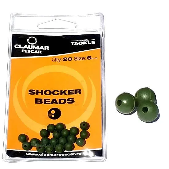 BILUTE CAUCIUC SHOCKER BEADS KAKI 6MM 20BUC/PL
