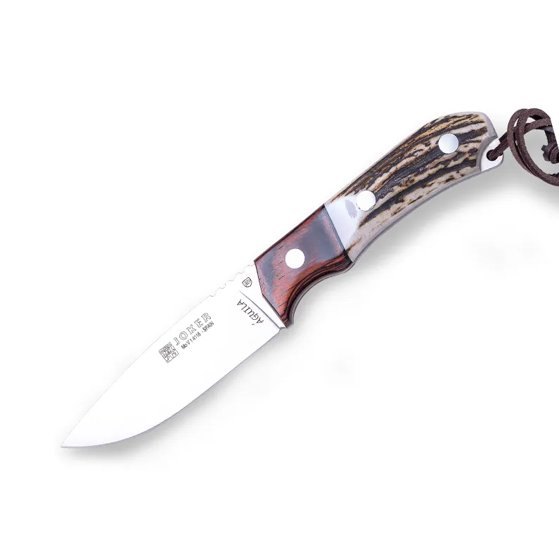 Cutit Joker CC105 Aquila, maner din corn de cerb si lemn, lama: 10.5 cm