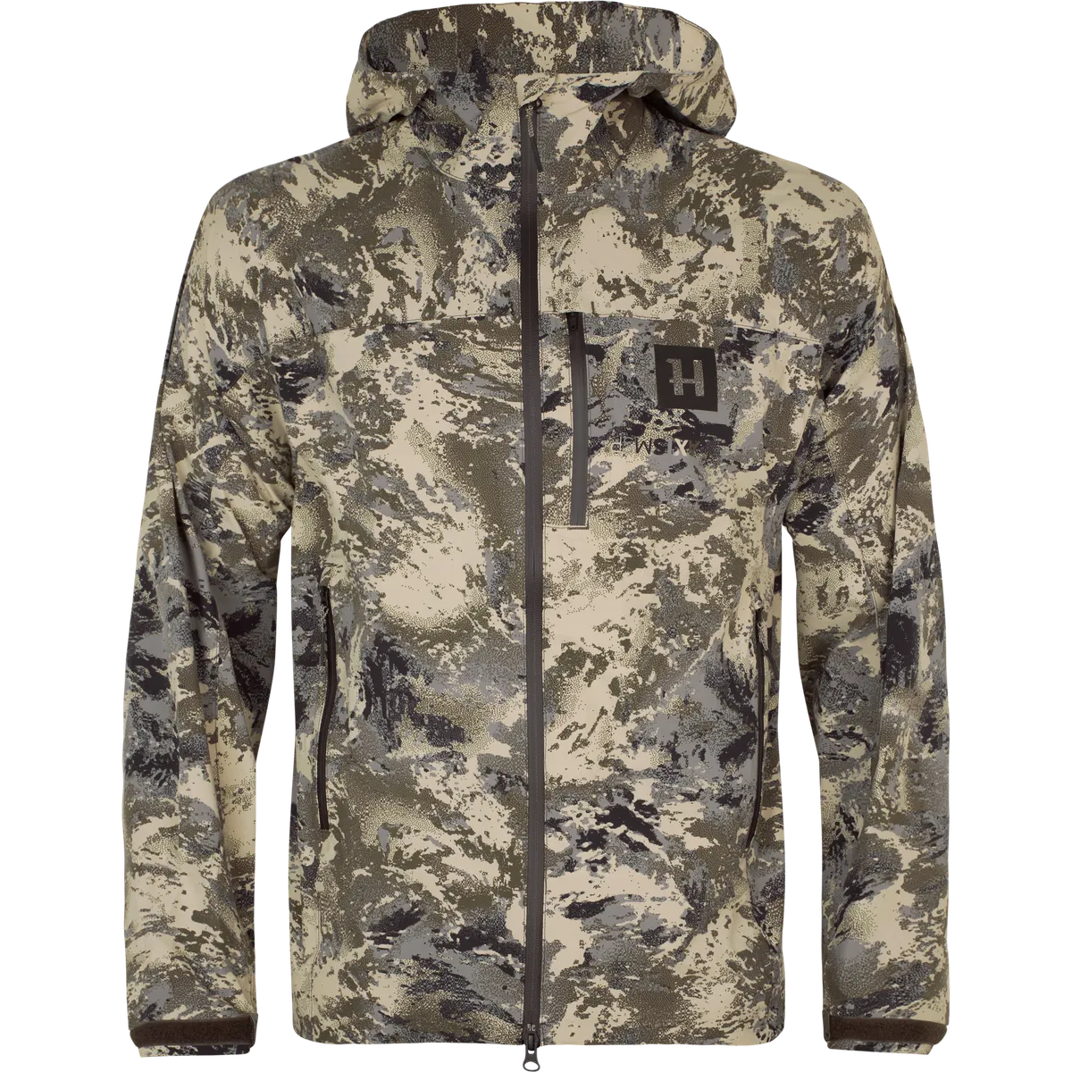Jachetă impermeabilă de vânătoare la munte Härkila Mountain Hunter Expedition HWS, compactabilă, camuflaj AXIS MSP Mountain
