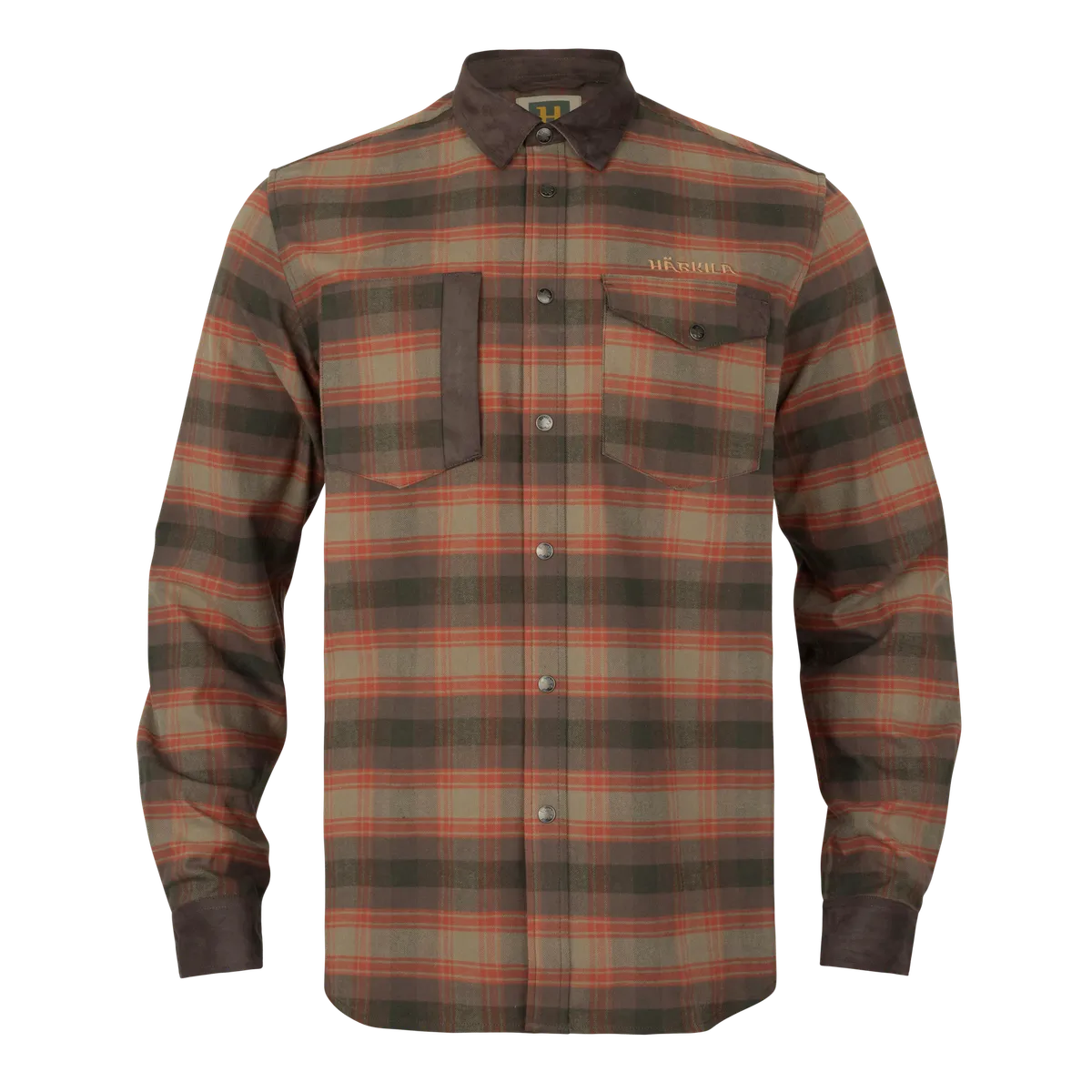 Cămașă de vânătoare din flanel Härkila Aivak, portocaliu în carouri (Autumn orange check)