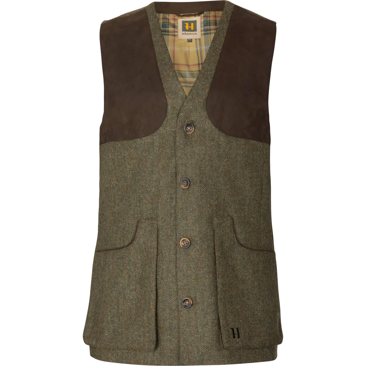 Vestă de tir din tweed Härkila Kenmore, Forest green/Herringbone