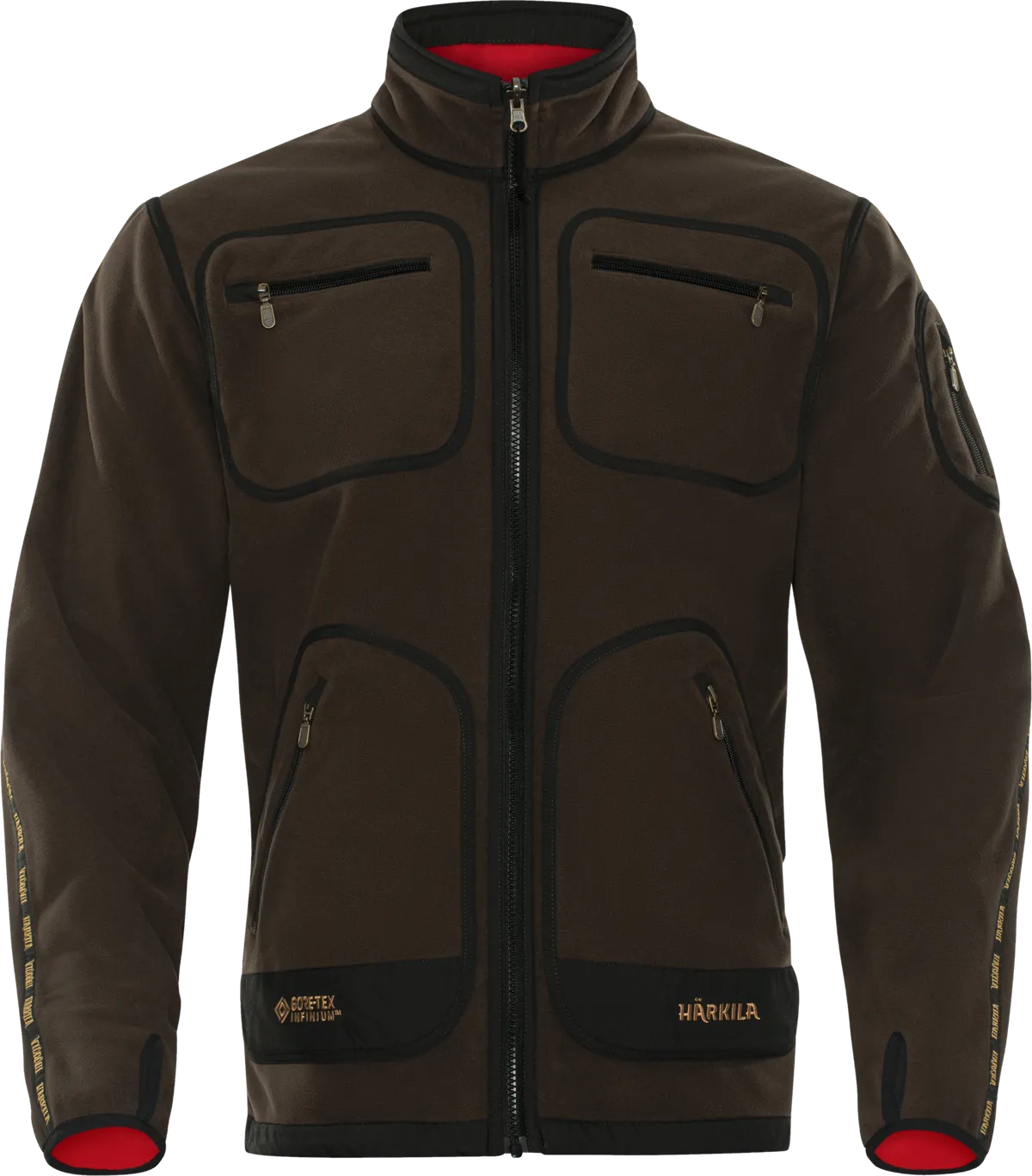 Jachetă fleece reversibilă Härkila Kamko, maro/roșu