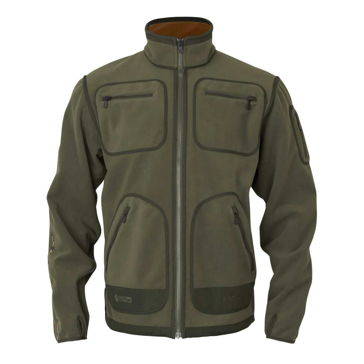Jachetă fleece reversibilă Härkila Kamko, Forest night/Rustique clay