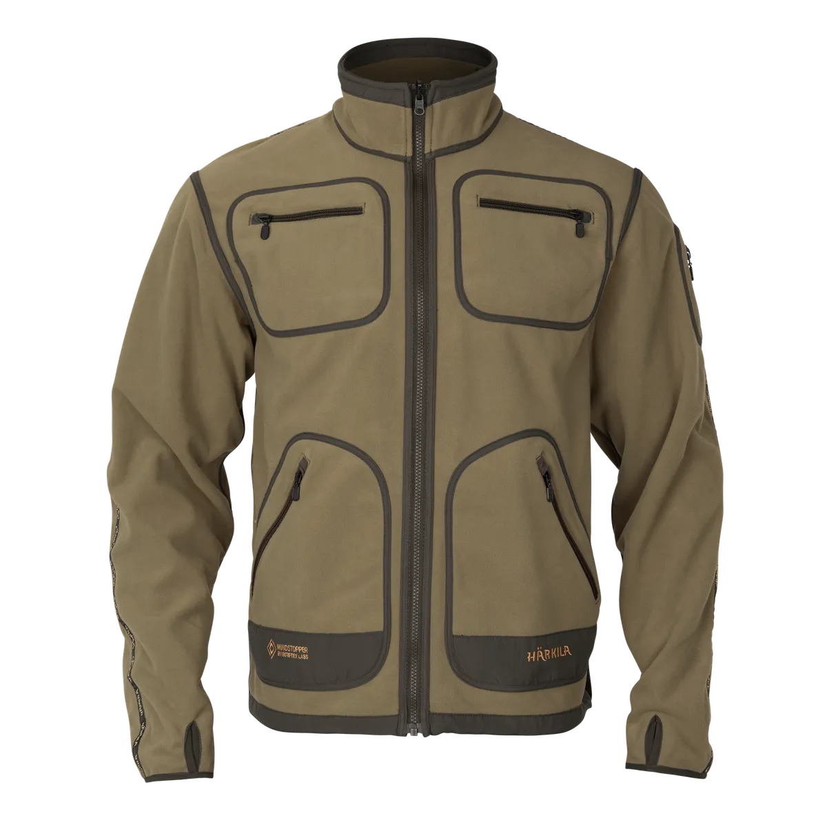 Jachetă fleece reversibilă Härkila Kamko, bronz închis/verde (Dark antique bronze/Willow green)