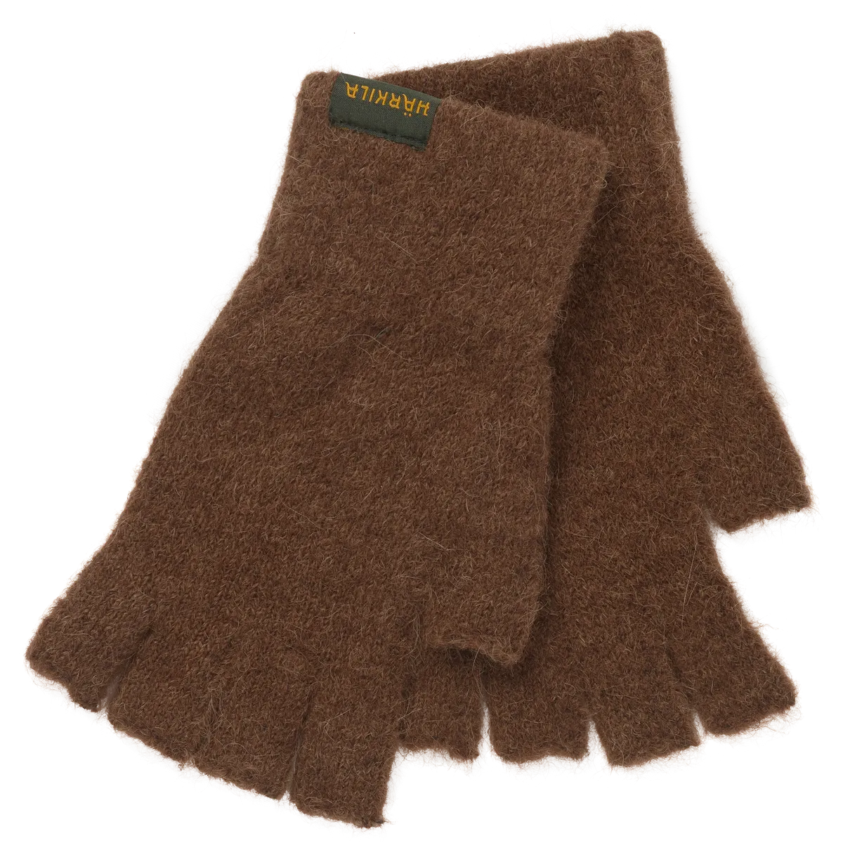 Mănuși fără degete din lână de alpaca Härkila, maro (Pinecone brown)