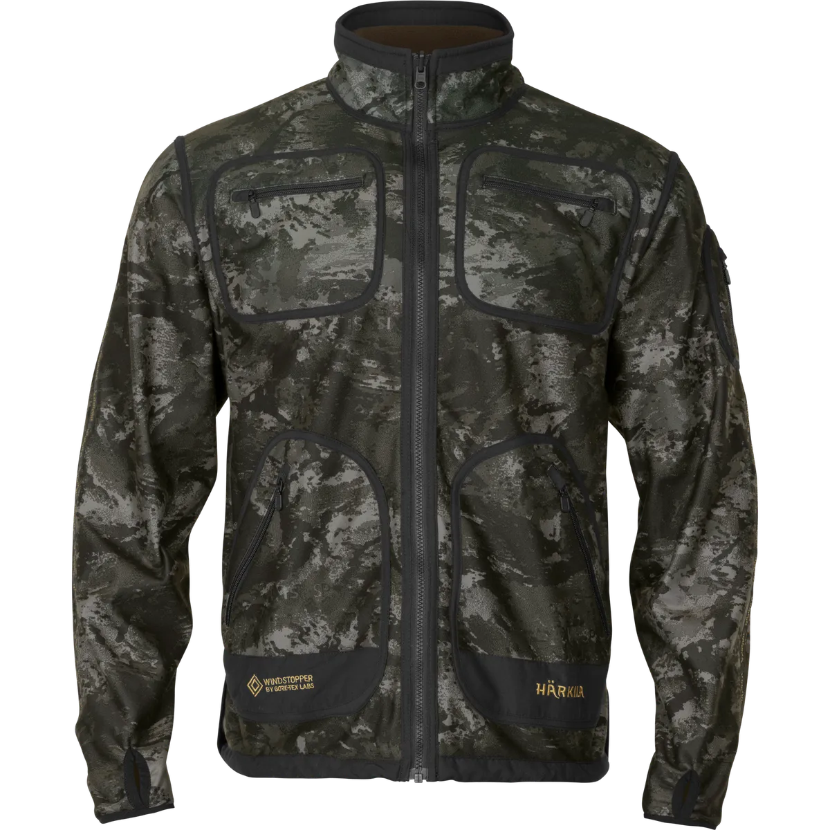 Jachetă fleece reversibilă Härkila Kamko NOCTYX WSP, camuflaj AXIS MSP Black/verde (AXIS MSP®Black/Willow green)