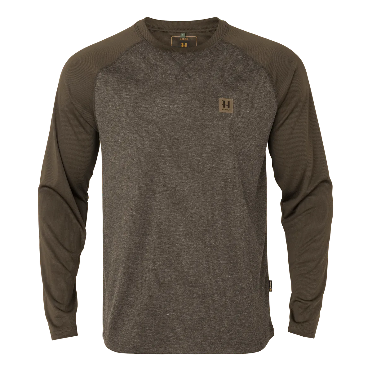 Bluză de corp din lână Härkila Kodiak CleverWool, cu mânecă lungă, verde închis (Dark hunting green)