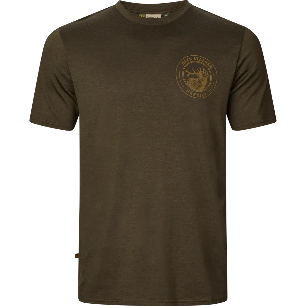 Tricou din lână merino Härkila Game, verde (Willow green stag)