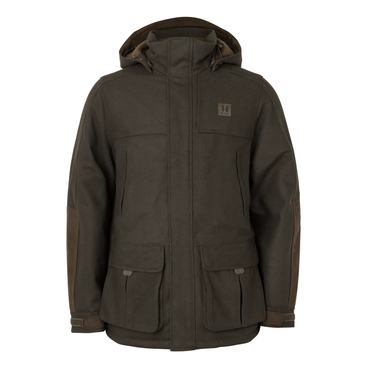 Jachetă de vânătoare izolată Härkila Kodiak CleverWool HSP, verde închis/maro (Dark hunting green/Shadow brown)