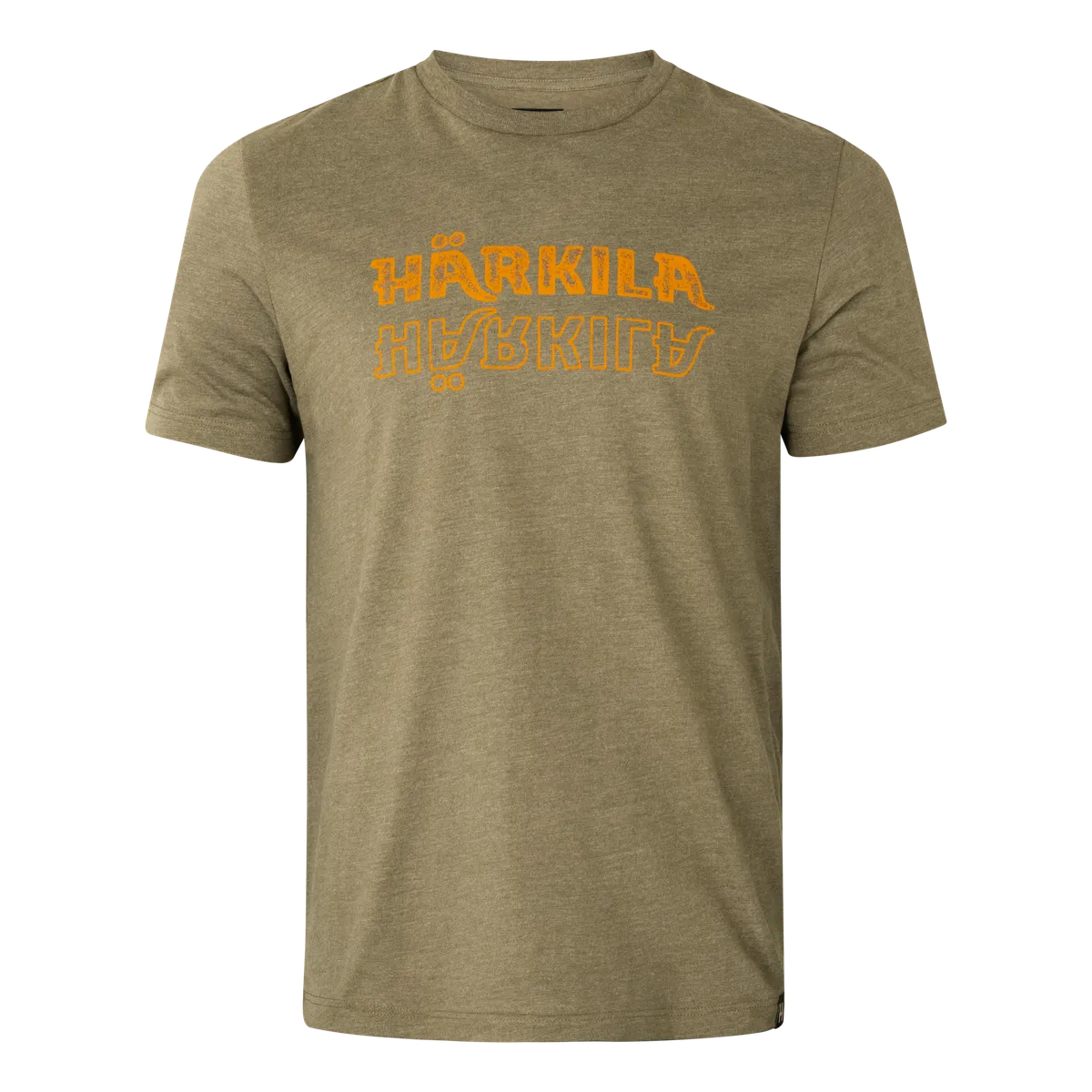 Tricou Härkila Fade Logo, verde melanj (Stone green melange)