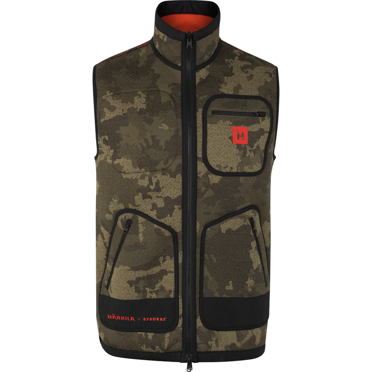 Vestă reversibilă hi-vis Härkila Kamko Pro Edition, camuflaj AXIS MSP Limited Edition/portocaliu