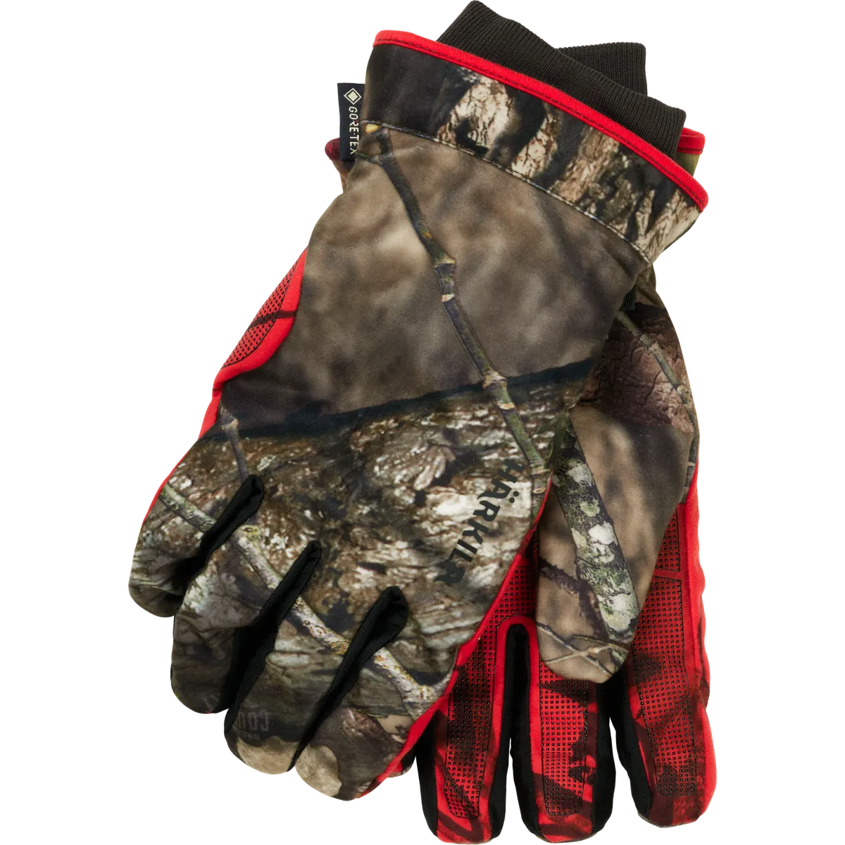 Mănuși camo Härkila Moose Hunter 2.0 GTX, camuflaj MossyOak Break-Up Country/camuflaj MossyOak Red