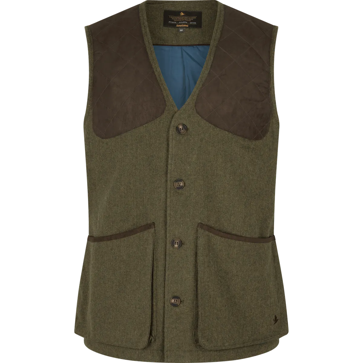 Vestă de tir din tweed Seeland Hillside, verde (Moss green)