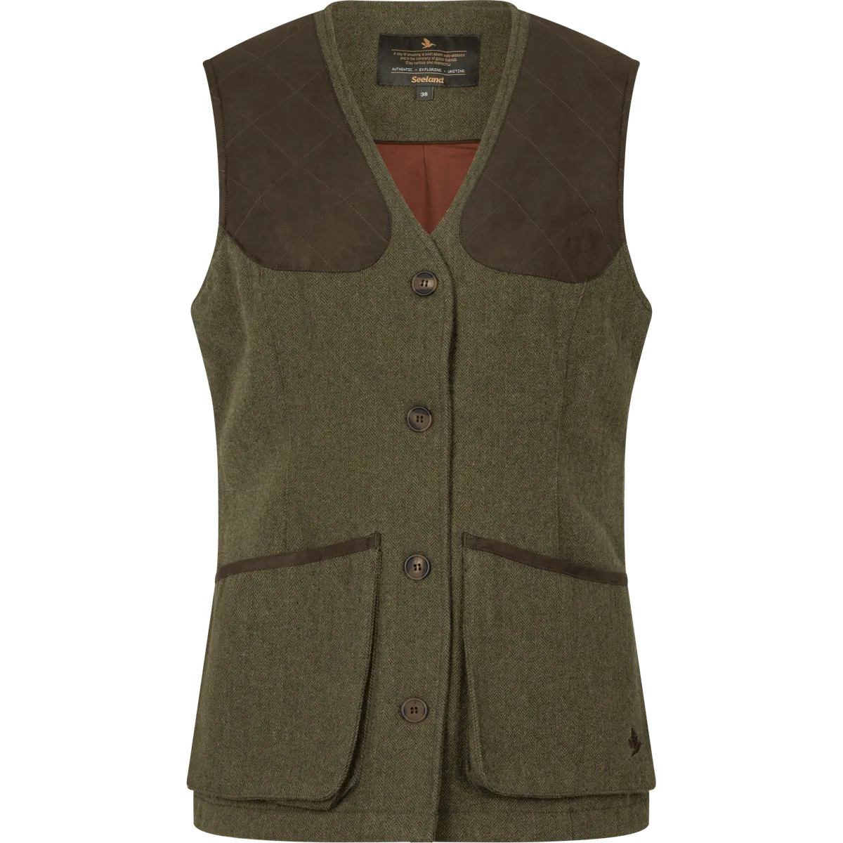 Vestă de tir din tweed damă Seeland Hillside Harriet, verde (Moss green)