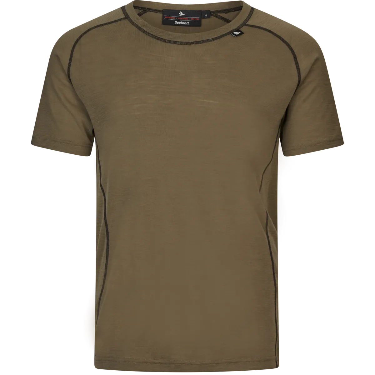 Tricou din lână merino Seeland Apex, verde (Covert Green)